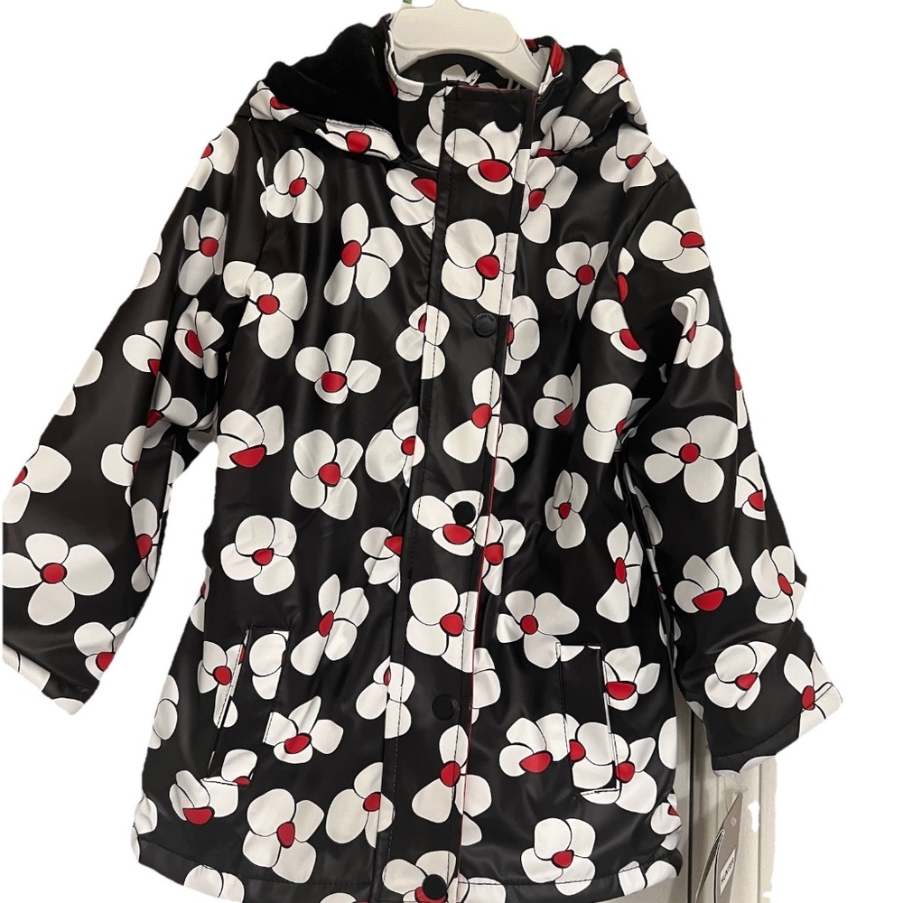 NWT Hunter Girls Rain Fleece Lined Floral Jacket